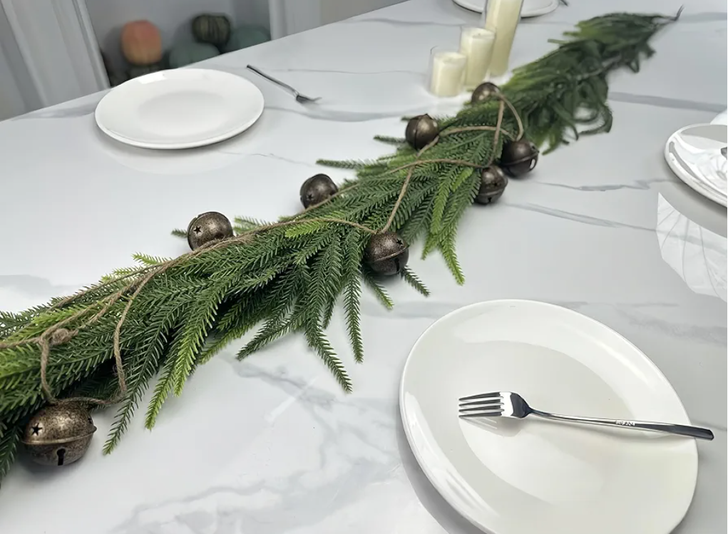 Artificial Real Touch Deluxe Norfolk Pine Garland Christmas Garland for Mantle Garland Greenery Christmas Garlands 106''(1pcs)