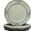 Spsyrine Antique Light Green Charger Plates Set of 6, 13" Plate Chargers for Dinner Plates, Wedding, Banquets, Party