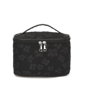 Floral Makeup Bag for Women Cute Make Up Bag Organizer Pink Makeup Bag Extra Large Cosmetic Bag Travel Toiletry (black)