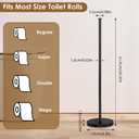 Toilet Paper Holder Stand,Free Standing Toilet Paper Holder with Reserve Function,Rustproof Matte Black Toilet Paper Holders Free Standing,Non-slip&No Drilling Toilet Paper Stand Designed for Easy Use (24.37in)
