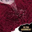 OLANLY Thick Bathroom Runner Rugs 47x20, Extra Absorbent Chenille Striped Bath Rugs, Rubber Backing, Machine Wash Dry, Long Bath Mats for Bathroom, Tub and Shower, Home Decor Accessories, Burgundy