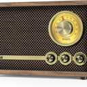 FM Radio, Vintage Bluetooth Speaker with White Noise Function, Wood Retro Radio for Kitchen, Home, Bedroom, Living Room, Office, Cafe, with Rotary Tuning Dial (Espresso/RA60S-B)