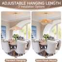 19.6" Large Rope Woven Pendant Light, Adjustable Coastal Lamp Shade, Farmhouse Chandelier Vintage Hanging Pendant Lighting for Kitchen Island, Bedroom, Living Room, Nursery, Entrway