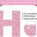 BEISHIDA Happy Birthday Banner - Pre-Strung No DIY Birthday Decorations - Happy Birthday Sign - Birthday Banner for Women, Kids - Backdrop Pink