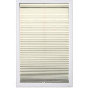 DEZ FURNISHINGS Cordless 1" Light Filtering Pleated Shade, Fabric, 30"W x 64"H, Ecru