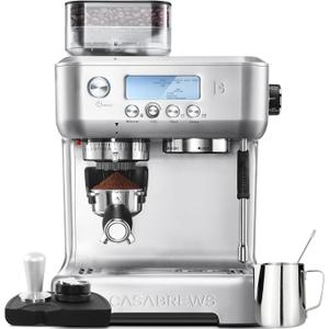 CASABREWS 5700Pro Espresso Machine with Grinder, Professional Coffee Maker with Milk Frother Steam Wand, Barista-Quality Cappuccino Latte Machine with LCD Display, Great for Coffee Enthusiasts