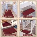 Kitchen Rugs and Mats for Floor,Red Kitchen Runner Rug 20"x59" Washable Non Skid Absorbent Resist Dirt Comfort Standing Mat for Entryway,Hallway, Front of Sink,Christmas Kitchen Decor (1'8" x 4'11" (Runner))