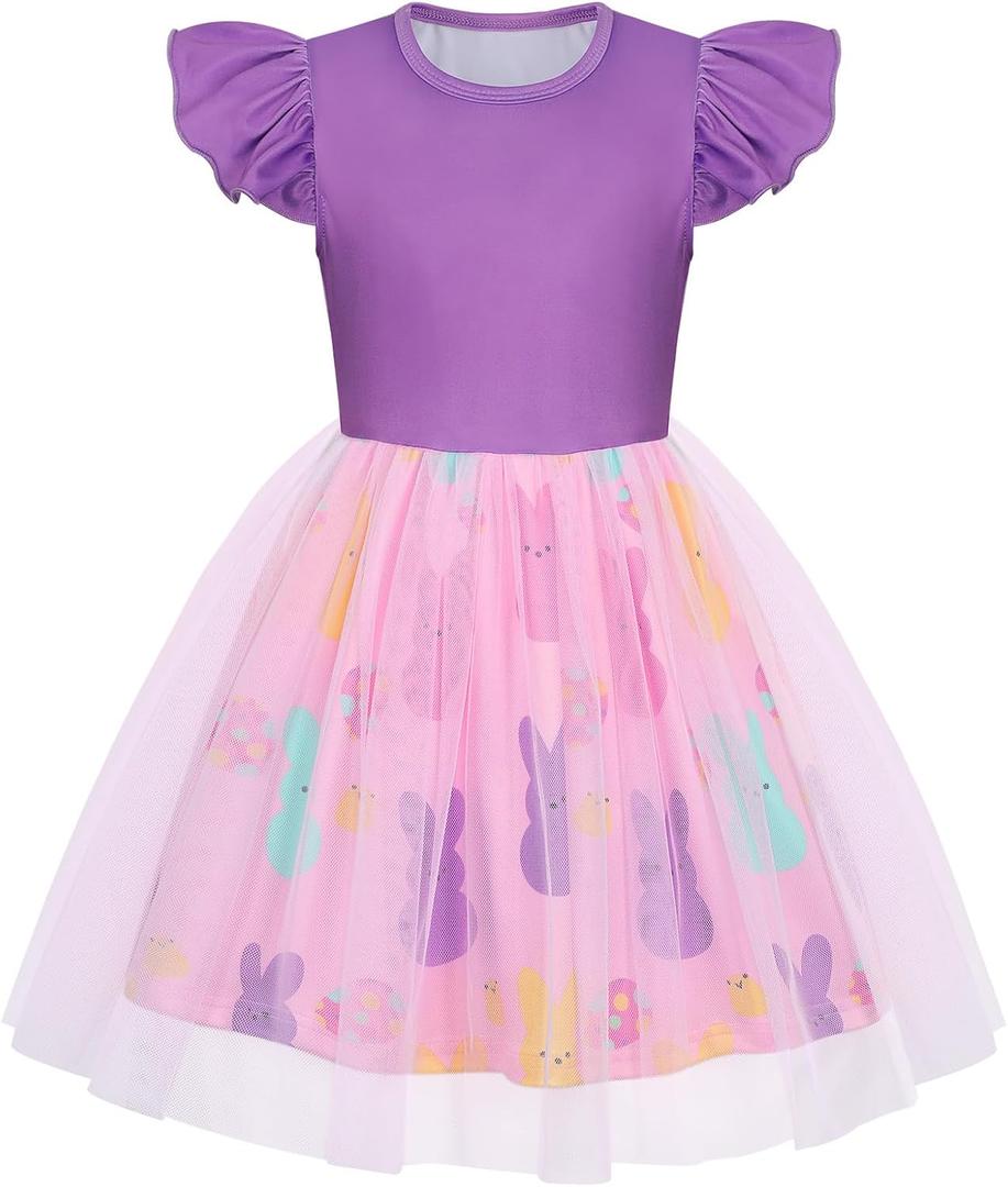 WonderBabe Toddler Tulle Dress Unicorn Outfit Ruffle Sleeve Birthday Holiday Clothes Girls Mermaid Causal Tutu Skirts, Size: 3-4T