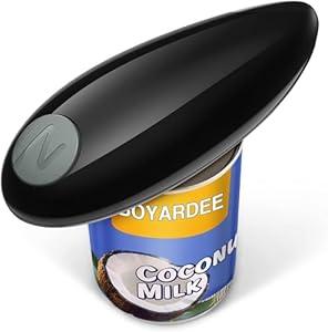 One Touch Electric Can Opener Fits Almost Can Sizes for Seniors with Arthritis, Hand Held Battery Operated Can Opener with Smooth Edge, Food Safe Kitchen Gadgets Automatic for Kitchen