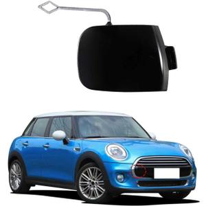 Car Front Bumper Tow Hook Cover Cap Towing Eye Fit for BMW Mini Cooper S F55 F56 F57 2016 2017 2018 51117337796 Trailer Cover (Bright Black, Right Passenger Side)