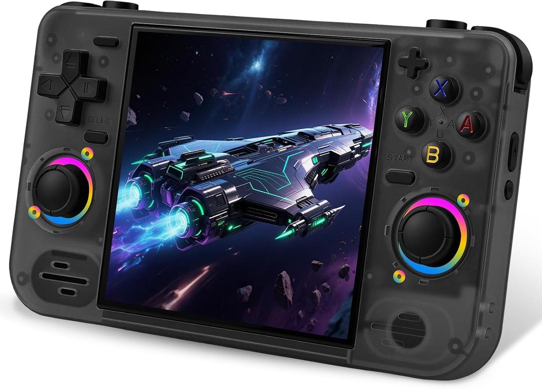 RF40H Handheld Game Console, 4.0" Retro Gaming Console Preloaded 20,000+ Classic Games, Open Source Linux System, Support WiFi Online Play, Portable Pocket Hand Held Video Game (Transparent Black)