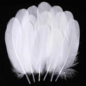 Holmgren White Craft Goose Feathers - 200pcs 5-7inch White Feathers for DIY Crafts Dream Catchers, Angel Wings and Wedding Party Christmas Home Decoration (White)