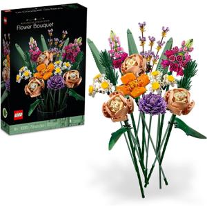 LEGO Icons Flower Bouquet Building Set - Artificial Flowers for Decoration for Home and Display, Ages 18+ - Gift for Mother's Day - Small Fake Flowers for Table, Desk, Office - 10280 (Multicolor)