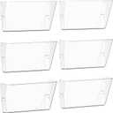 Gawerk Clear Acrylic Single Pocket, Plastic Hanging Wall Mount File Holder for Office Home (Clear, 6 Pack)