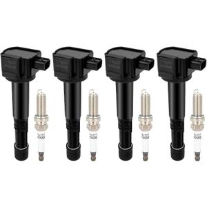 ECCPP UF712 4 ignition coils with 4 iridium Spark Plugs for Honda for Accord 2013-2017, CR-V CRV 2015-2019 & for Acura TLX 2015-2020, ILX 2016-2020 L4 2.4L 2305205A2A01 C1832 30520-5A2-A01