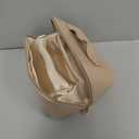 VLANDO Makeup Bag,Large Capacity Travel Toiletry Bag,Cosmetic Bags for Women PU Leather Waterproof Portable Pouch with Divider & Handle-Toffee