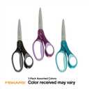 Fiskars 7" SoftGrip Student Glitter Scissors (1-Pack) for Kids Ages 12-14, Scissors for School or Crafting, Back to School Supplies