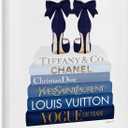 Stupell Industries 'Navy Blue Heels Chic Bookstack', Canvas Art, 16 x 20 Inches, Easy to Hang and Sturdy, Made in USA, by Amanda Greenwood