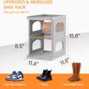 5 Tiers Vertical Shoe Rack for Closet Narrow Shoe Holder Storage Organizer, Plastic Free Standing Shoe Rack Shelf for Entryway Stackable Stability DIY, Grey