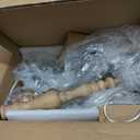 Rustic French Country Chandelier, 6-Light Farmhouse Metal Distressed Wood Candle Chandeliers Light Fixture, Adjustable Hanging for Dining Room, Kitchen, Foyer, Living Room, Bedroom, E12