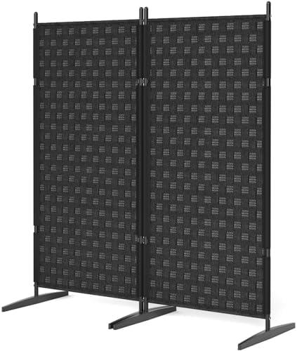 2 Panel Room Divider for Room Separation - Wall Partition Rooms Dividers and Folding Privacy Screens Indoor Small Devider Black Fresstanding Portable Separator Space Screen Partitions