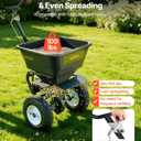 VEVOR Broadcast Spreader 50 lbs Capacity Drop Spreader with Hopper Grate | for Lawn & Garden Care, 18 in Spreading Width & 30 Adjustable Settings, 10 in All Terrain Tires for Seed, Fertilizer, Black