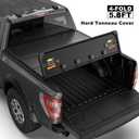 Hard 4 Fold Truck Bed Tonneau Cover for 2019-2026 Chevrolet Silverado GMC Sierra 1500 2500HD 3500HD 5.8 Ft （69.6in） Truck Bed Cover with LED Light