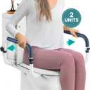 Toilet Safety Rails (250lb) - Adjustable Toilet Safety Rails, Toilet Bar for Elderly Adults, Toilets Rails for Seniors, Toilet Seat with Handles for Elderly & Disabled-Easy Installation-2 Pack