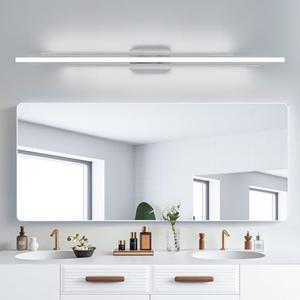 55 Inches Nickel LED Modern Bathroom Vanity Light Fixtures Dimmable 5CCT Vanity Light Bar Over Mirror 3-Light Wall Light for Bathroom Over Mirror Picture Light