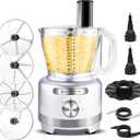 Homtone 16 Cup Food Processor Large 9-IN-1 Veggie Chopper for Dough, Fries