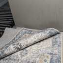 GENIMO Runner Rug 2'6''x8, Non Slip Vintage Hallway Runner Rugs, Low Pile Lightweight Machine Washable Mat for Hallway, Entryway, Bedroom, Kitchen and Corridor, Blue