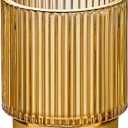 Makeup Brush Organizer, Toothbrush Holder, Desk Pen Pencil Holder, Multifunctional Vintage Glass Brush Cup (S/Gold/A3-12-US)