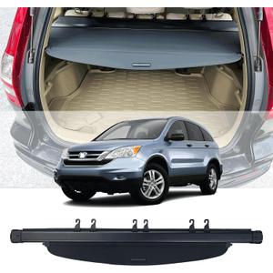 Cargo Cover Compatible with Honda CRV 2007 2008 2009 2010 2011 Accessories Retractable Rear Trunk Cover Trunk Security Cover Shielding Honda CRV Cargo Cover(Black/Canvas