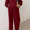 PRETTYGARDEN 2 Piece Sets For Women Fall Trendy Long Sleeve Sweatshirt Wide Leg Pants Loungewear Set Matching Sweatsuit XL