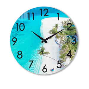 14 Inch Indoor Outdoor Clock Waterproof, Coastal Beach Decorative Wall Clocks for Pool, Patio, Garden, Home Decor- Blue