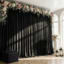 Black Backdrop Curtain - 10FTx10FT Black Drapes for Backdrop Parties Soft Polyester Photo Back Drop Wedding Decorations Photoground Back Drop Stain-Resistant for Back Drop Stand, 2Panels