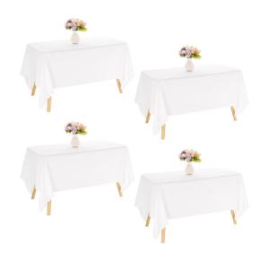 Pack Rectangle Tablecloth 60x102 Inch White Washable Polyester Table Cover for Wedding Dining Table Buffet Parties Banquet Decoration（Whi