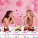 HOWAF 97pcs Valentines Party Tableware Sets with Plates Napkin Tablecloth Knifes Forks Spoons for Galentines Day Party Supplies, Sweet Conversation Heart Love Candy Valentine's Dinnerware Set