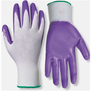 Red Steer Nitrile Palm Gardening Gloves Size M-2 Pack