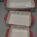 Coloch 3 Pack Ceramic Baking Dishes, Rectangular Bakeware Set Hand-painted Lasagna Pan Porcelain Serving Bakeware for Pasta, Chicken, Kitchen, Banquet, Microwave and Dishwasher Safe