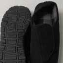 Mens Memory Foam Diabetic Slippers Extra Wide Comfy with Coral Fleece Lining for Arthritis Edema Swollen Feet House Shoes for Men (11 Wide, Black)