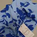 MASCOMODA Womens V Neck Floral Long Sleeve Tops 2025 Summer Casual Loose Puff Sleeve Chiffon Boho Work Blouse Dressy T Shirts (Medium, Light Blue Blue Flower)