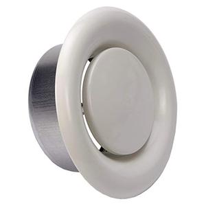 White Round Ceiling Vent Diffuser – Adjustable Metal HVAC Disc Valve for Bathroom, Airflow Regulator, Metal Air Suction Vent Cover. (Diameter: 6 inches (150 mm))