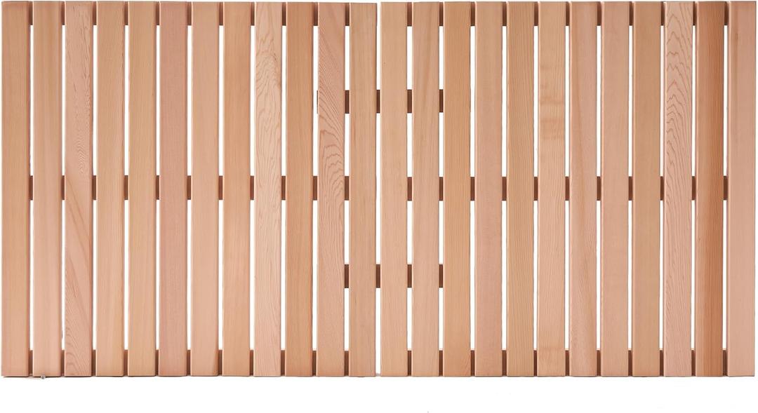 Bingaai Cedar Wood Bath Mat 48 23.6 in, Wooden Bath Mats, Cedar Wood Shower Mat, Shower Stall Mat Non-Slip for Bathroom Bathtub Spa Sauna Garden Home, Wooden Floor Mat Large for Indoor and Outdoor, 48" x 23.63"