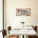 Kalormore The Secret Ingredient is Love Wall Art Sign Farmhouse Rustic Wall Decor Dining Room Kitchen Decor Housewarming Gift Counter Pantry Sign 16"x32", L-32"xH-16"