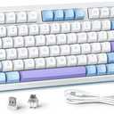 Redragon K681 Wireless Mechanical Keyboard, Gasket Mounted RGB Gaming Keyboard with Volume Knob, MDA-Profile, Pre-Lubed Linear Switches, 81 Keys 75 Tri-Mode Hot Swappable for PC/Xbox/Ps (Periwinkle)