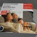 BLACK+DECKER Heated Blanket Electric Twin, Micro Plush Electric Blanket, Heating Blanket with 10 Heating Levels, 10H Timer, Auto Shutoff, Fast Heating (84x90 inches, Grey)