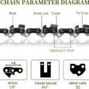 5Pack Chainsaw Chain 16 Inch Fits Stihl 61PMM355, MS 017, MS 170, MS 171, MS 180 C, Oregon 90PX055G, 3/8 LP Pitch .043 Gauge 55 Drive Links