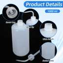 4-Pack Large 1000ml (33oz) Tattoo Squeeze Bottles, Plastic Wash Bottles with Curved Tip & Scale, Leak-Proof Squirt Bottle for Lab, Gardening, Tattoo & Plant Watering