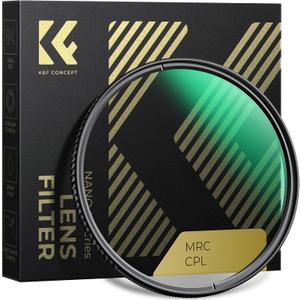 K&F CONCEPT 62mm Circular Polarizer Filter, Multi-Layer Coated, Super Slim, High Definition, Nano-X Series